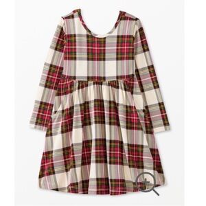 Hanna Andersson Red and White Plaid Skater Dress with Leggings